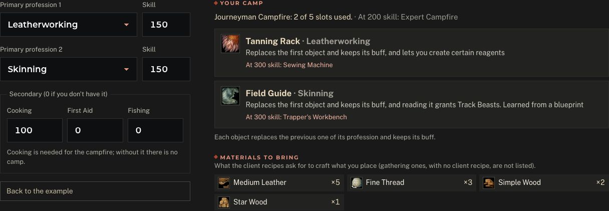 Camp planner