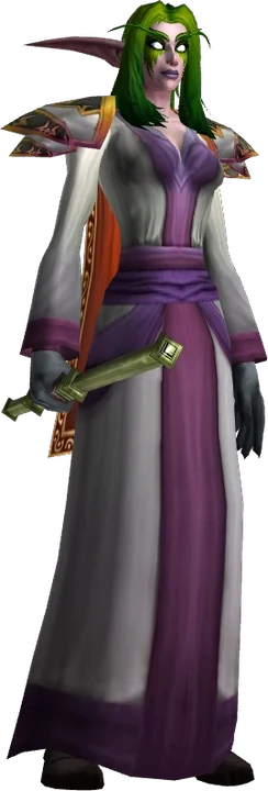 An in-game Priest in level 20 gear