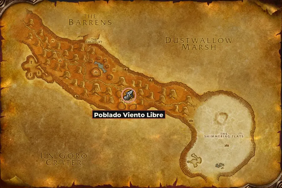 Mapa de Las Mil Agujas con los pueblos de la ruta marcados