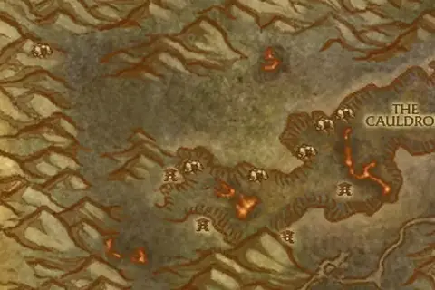 Recorte del mapa de La Garganta de Fuego con la posición del libro
