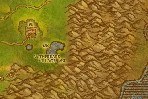 Recorte del mapa de Tierras Altas de Arathi con la posición del libro