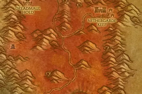 Recorte del mapa de Las Tierras Devastadas con la posición del libro