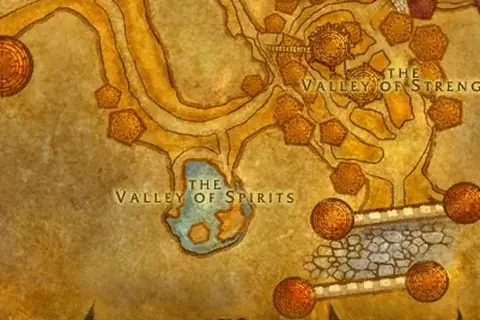 Recorte del mapa de Orgrimmar con la posición del libro